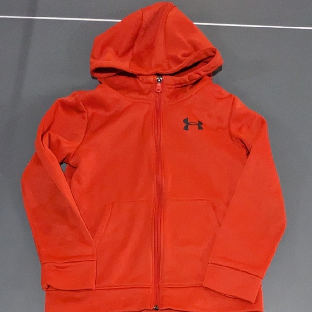 Under Armour Red/Orange Fleece Hoodie Sweatshirt